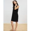 GYS Premium Bamboo Viscose Women’s Nightgowns Tank Sleep Dress V Neck Soft Sleeveless Sleepwear(Black)