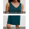 GYS Premium Bamboo Viscose Women’s Nightgowns Tank Sleep Dress V Neck Soft Sleeveless Sleepwear(Ink Blue)