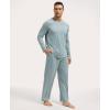 GYS Premium Men’s Pajama Sets Bamboo Viscose Long Sleeve Sleepwear and Style(Light Greyish Green)