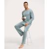 GYS Premium Men’s Pajama Sets Bamboo Viscose Long Sleeve Sleepwear and Style(Light Greyish Green)