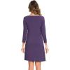 GYS Womens Bamboo Viscose Long Sleeve Nightgown Super Soft Lightweight Night Shirts for Sleeping(Air Purple)