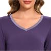 GYS Womens Bamboo Viscose Long Sleeve Nightgown Super Soft Lightweight Night Shirts for Sleeping(Air Purple)