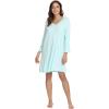 GYS Womens Bamboo Viscose Long Sleeve Nightgown Super Soft Lightweight Night Shirts for Sleeping(Aqua Green)