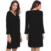 GYS Womens Bamboo Viscose Long Sleeve Nightgown Super Soft Lightweight Night Shirts for Sleeping(Black)