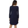 GYS Womens Bamboo Viscose Long Sleeve Nightgown Super Soft Lightweight Night Shirts for Sleeping(Crewneck/ Navy)