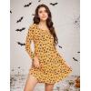 GYS Womens Bamboo Viscose Long Sleeve Nightgown Super Soft Lightweight Night Shirts for Sleeping(Crewneck/ Orange Halloween)
