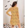 GYS Womens Bamboo Viscose Long Sleeve Nightgown Super Soft Lightweight Night Shirts for Sleeping(Crewneck/ Orange Halloween)