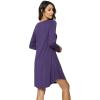 GYS Womens Bamboo Viscose Long Sleeve Nightgown Super Soft Lightweight Night Shirts for Sleeping(Crewneck/ Purple)