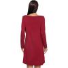 GYS Womens Bamboo Viscose Long Sleeve Nightgown Super Soft Lightweight Night Shirts for Sleeping(Crewneck/ Wine)