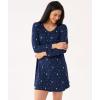 GYS Womens Bamboo Viscose Long Sleeve Nightgown Super Soft Lightweight Night Shirts for Sleeping(Crewneck/Navy Elk)