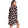 GYS Womens Bamboo Viscose Long Sleeve Nightgown Super Soft Lightweight Night Shirts for Sleeping(Crewneck/Santa Claus Black)