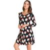 GYS Womens Bamboo Viscose Long Sleeve Nightgown Super Soft Lightweight Night Shirts for Sleeping(Crewneck/Santa Claus Black)