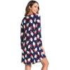 GYS Womens Bamboo Viscose Long Sleeve Nightgown Super Soft Lightweight Night Shirts for Sleeping(Crewneck/Santa Claus Navy)