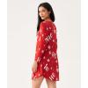 GYS Womens Bamboo Viscose Long Sleeve Nightgown Super Soft Lightweight Night Shirts for Sleeping(Crewneck/Xmas Red)