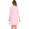 GYS Womens Bamboo Viscose Long Sleeve Nightgown Super Soft Lightweight Night Shirts for Sleeping(Pink)