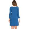 GYS Womens Bamboo Viscose Long Sleeve Nightgown Super Soft Lightweight Night Shirts for Sleeping(Prussian Blue)