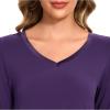 GYS Womens Bamboo Viscose Long Sleeve Nightgown Super Soft Lightweight Night Shirts for Sleeping(Purple)