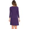 GYS Womens Bamboo Viscose Long Sleeve Nightgown Super Soft Lightweight Night Shirts for Sleeping(Purple)