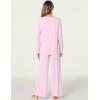 GYS Women’s Pajama Sets Viscose from Bamboo Lace Trim Long Sleeve Sleepwear Soft Pjs Lounge Sets with Pockets(B- Pink)