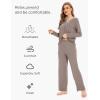 GYS Women’s Pajama Sets Viscose from Bamboo Lace Trim Long Sleeve Sleepwear Soft Pjs Lounge Sets with Pockets(C – Camel)