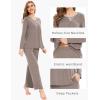 GYS Women’s Pajama Sets Viscose from Bamboo Lace Trim Long Sleeve Sleepwear Soft Pjs Lounge Sets with Pockets(C – Camel)