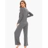 GYS Women’s Pajama Sets Viscose from Bamboo Lace Trim Long Sleeve Sleepwear Soft Pjs Lounge Sets with Pockets(C – Dark Heather Grey)