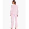 GYS Women’s Pajama Sets Viscose from Bamboo Lace Trim Long Sleeve Sleepwear Soft Pjs Lounge Sets with Pockets(C – Pink)