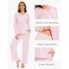 GYS Women’s Pajama Sets Viscose from Bamboo Lace Trim Long Sleeve Sleepwear Soft Pjs Lounge Sets with Pockets(C – Pink)