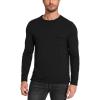 GYS Bamboo Viscose Men’s Long Sleeve Shirts Casual Crew Neck Pajama Tops(Black)