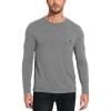 GYS Bamboo Viscose Men’s Long Sleeve Shirts Casual Crew Neck Pajama Tops(Heather Grey)