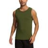 GYS Bamboo Viscose Mens Tank Top, Casual Sleeveless Undershirt, Quick Dry Lightweight Muscle Shirts, Soft Men’s Pajama Tops(Army Green)
