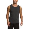 GYS Bamboo Viscose Mens Tank Top, Casual Sleeveless Undershirt, Quick Dry Lightweight Muscle Shirts, Soft Men’s Pajama Tops(Black Melange)
