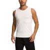 GYS Bamboo Viscose Mens Tank Top, Casual Sleeveless Undershirt, Quick Dry Lightweight Muscle Shirts, Soft Men’s Pajama Tops(White)