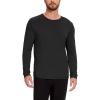 GYS Bamboo-Derived Viscose Men’s Pajama Top Soft Long Sleeve Sleep T-Shirt(Black)