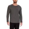 GYS Bamboo-Derived Viscose Men’s Pajama Top Soft Long Sleeve Sleep T-Shirt(Dark Grey)