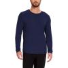 GYS Bamboo-Derived Viscose Men’s Pajama Top Soft Long Sleeve Sleep T-Shirt(Navy)
