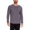 GYS Bamboo-Derived Viscose Men’s Pajama Top Soft Long Sleeve Sleep T-Shirt(Reddish Grey)