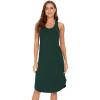 GYS Long Nightgown for Women – Viscose Made from Bamboo, Soft Sleeveless Sleep Shirt Summer Racerback Sleep Dress(Dark Green)