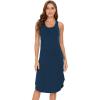 GYS Long Nightgown for Women – Viscose Made from Bamboo, Soft Sleeveless Sleep Shirt Summer Racerback Sleep Dress(Ink Blue)