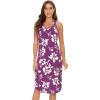 GYS Long Nightgown for Women – Viscose Made from Bamboo, Soft Sleeveless Sleep Shirt Summer Racerback Sleep Dress(Purple Floral)