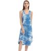 GYS Long Nightgown for Women – Viscose Made from Bamboo, Soft Sleeveless Sleep Shirt Summer Racerback Sleep Dress(Tie-dye Blue)