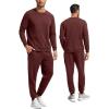GYS Men’s Casual Athletic Tracksuit – Long Sleeve 2-Piece Running and Jogging Sweat Set(Chocolate)