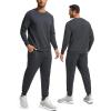 GYS Men’s Casual Athletic Tracksuit – Long Sleeve 2-Piece Running and Jogging Sweat Set(Dark Grey)