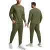GYS Men’s Casual Athletic Tracksuit – Long Sleeve 2-Piece Running and Jogging Sweat Set(Olive)