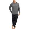 GYS Premium Men’s Pajama Sets Bamboo Viscose Long Sleeve Sleepwear and Style(Leisure Gys)