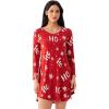 GYS Womens Bamboo Viscose Long Sleeve Nightgown Super Soft Lightweight Night Shirts for Sleeping(Crewneck/Xmas Red)