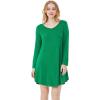 GYS Womens Bamboo Viscose Long Sleeve Nightgown Super Soft Lightweight Night Shirts for Sleeping(Green)