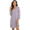 GYS Womens Bamboo Viscose Long Sleeve Nightgown Super Soft Lightweight Night Shirts for Sleeping(Violet)