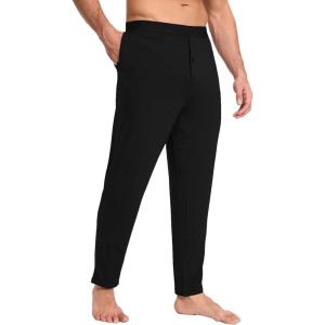 GYS Bamboo-Derived Viscose Men’s Pajama Pants Soft Lounge Pants with Pockets(Black)