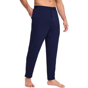 GYS Bamboo-Derived Viscose Men’s Pajama Pants Soft Lounge Pants with Pockets(Navy)